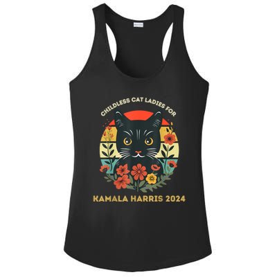 Vintage Childless Cat Ladies For Kamala Harris 2024 Election Ladies PosiCharge Competitor Racerback Tank