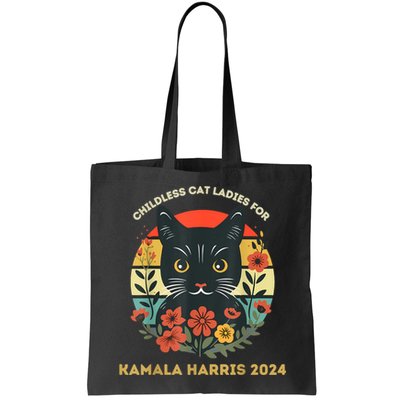 Vintage Childless Cat Ladies For Kamala Harris 2024 Election Bag