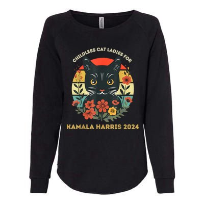 Vintage Childless Cat Ladies For Kamala Harris 2024 Election Womens California Wash Sweatshirt