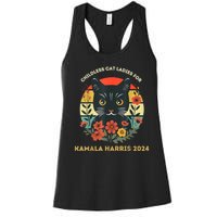 Vintage Childless Cat Ladies For Kamala Harris 2024 Election Women's Racerback Tank