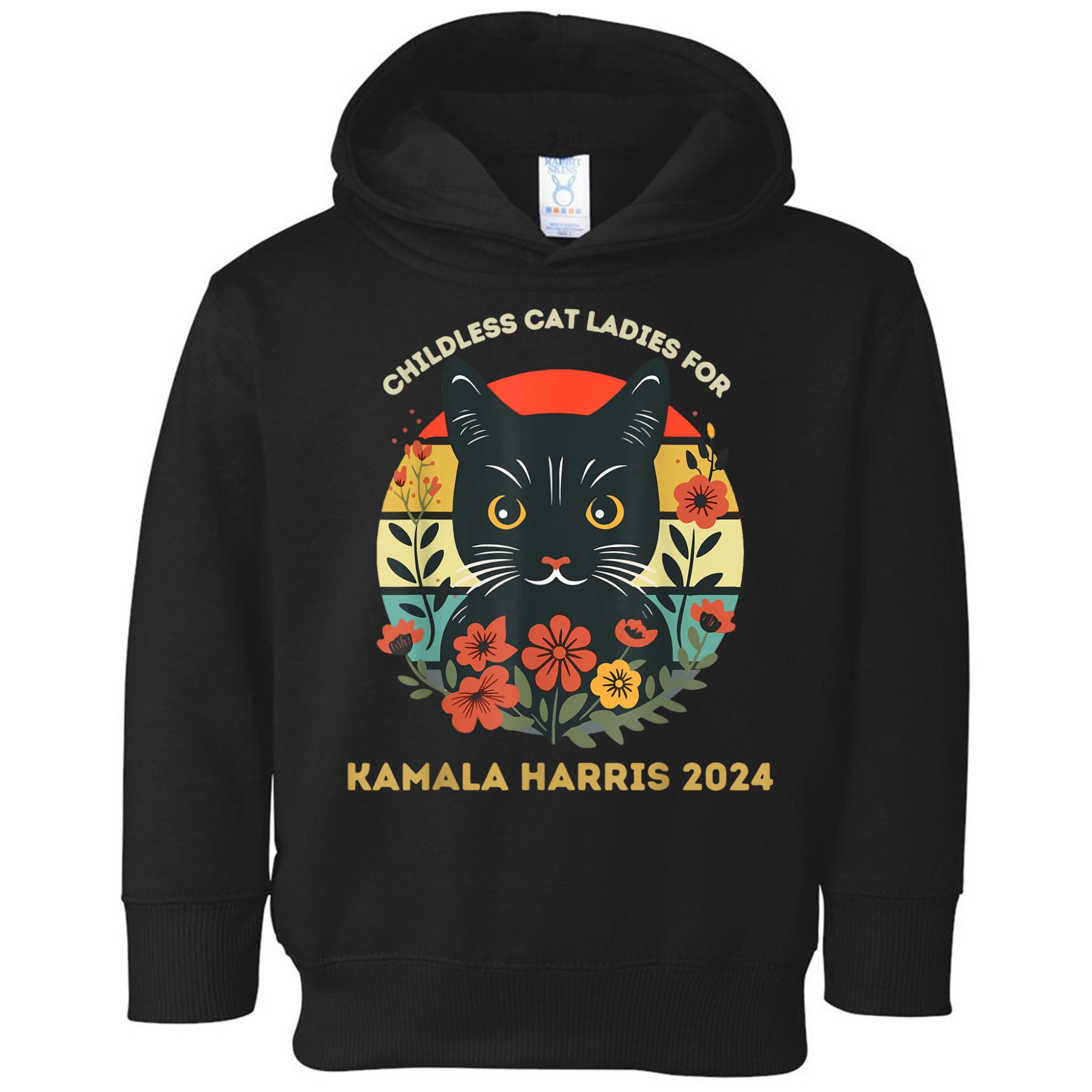 Vintage Childless Cat Ladies For Kamala Harris 2024 Election Toddler Hoodie