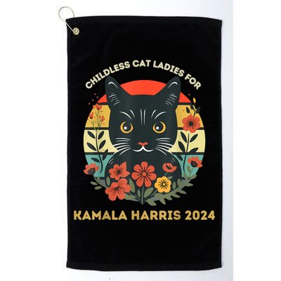 Vintage Childless Cat Ladies For Kamala Harris 2024 Election Golf Towel