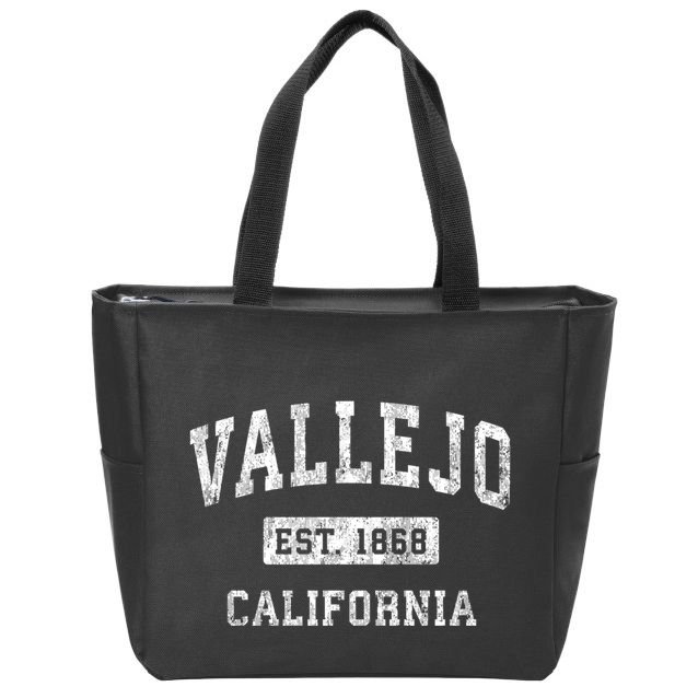Vallejo California Ca Vintage Established Sports Design Zip Tote Bag