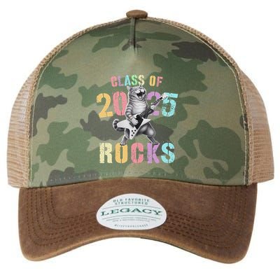 Vintage Cat Class Of 2025 Rocks Graduation Write My Legacy Tie Dye Trucker Hat