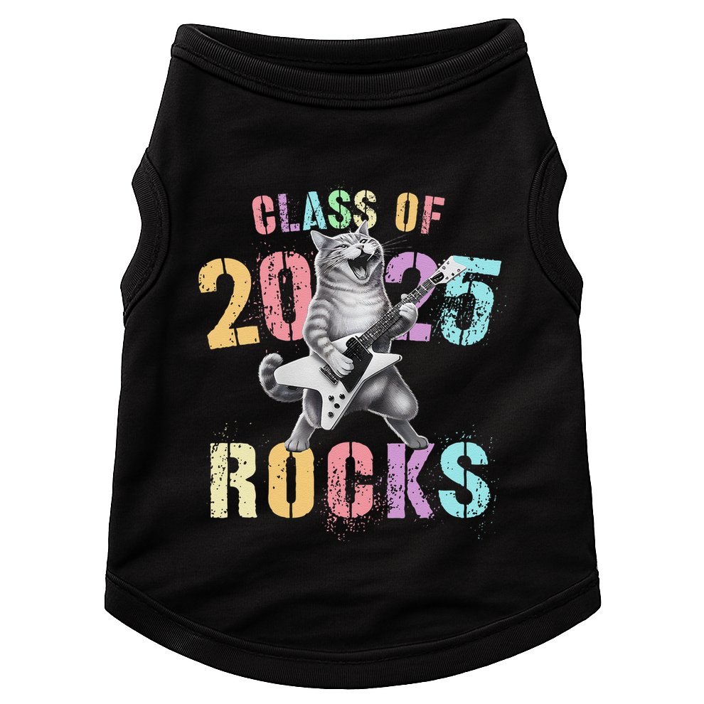 Vintage Cat Class Of 2025 Rocks Graduation Write My Doggie Tank