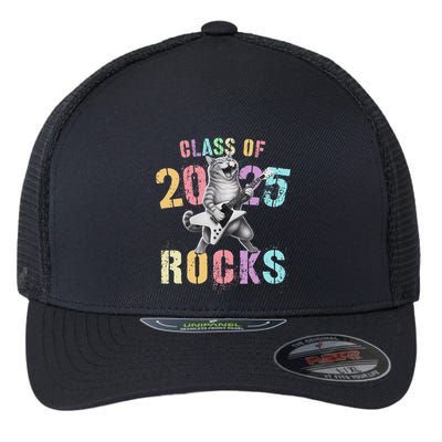 Vintage Cat Class Of 2025 Rocks Graduation Write My Flexfit Unipanel Trucker Cap