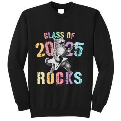 Vintage Cat Class Of 2025 Rocks Graduation Write My Sweatshirt
