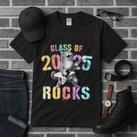 Vintage Cat Class Of 2025 Rocks Graduation Write My Tall T-Shirt