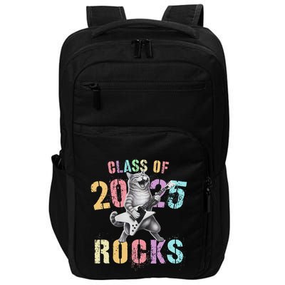 Vintage Cat Class Of 2025 Rocks Graduation Write My Impact Tech Backpack