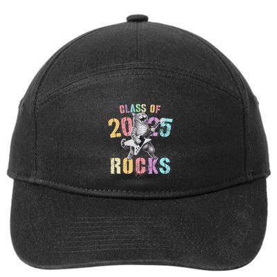 Vintage Cat Class Of 2025 Rocks Graduation Write My 7-Panel Snapback Hat