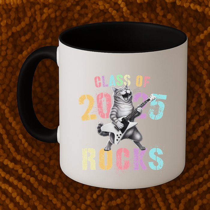 Vintage Cat Class Of 2025 Rocks Graduation Write My Mug