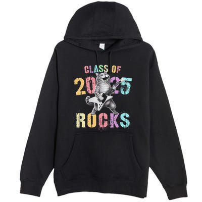 Vintage Cat Class Of 2025 Rocks Graduation Write My Premium Pullover Hoodie