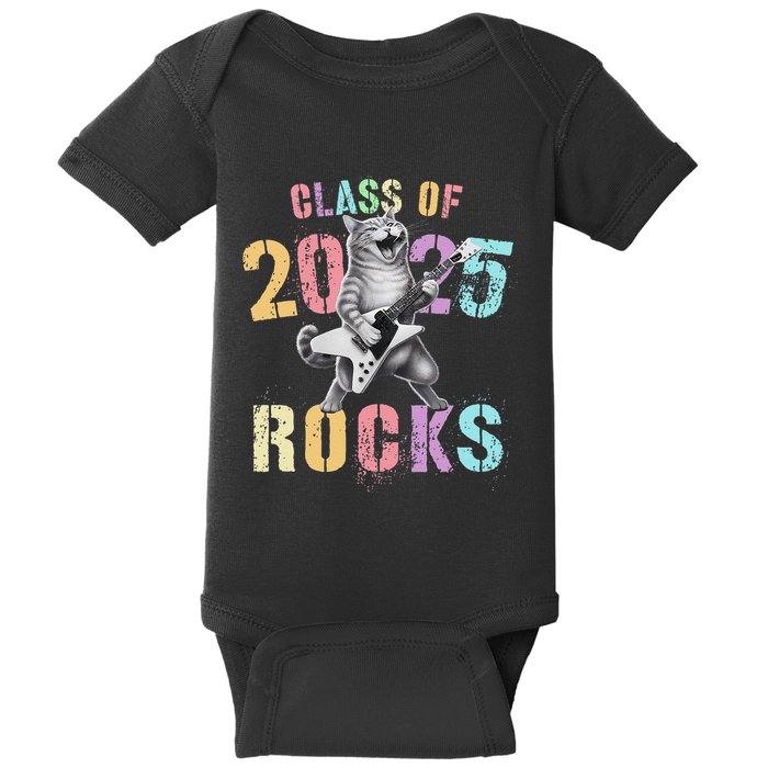 Vintage Cat Class Of 2025 Rocks Graduation Write My Baby Bodysuit