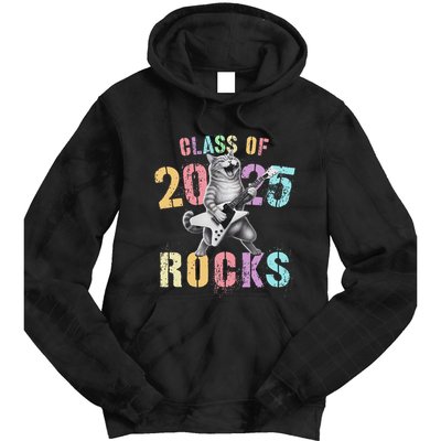 Vintage Cat Class Of 2025 Rocks Graduation Write My Tie Dye Hoodie