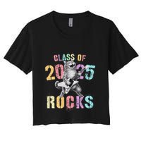Vintage Cat Class Of 2025 Rocks Graduation Write My Crop Top