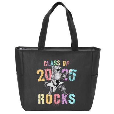 Vintage Cat Class Of 2025 Rocks Graduation Write My Zip Tote Bag