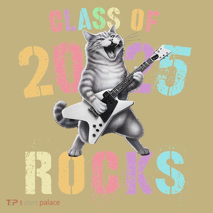 Vintage Cat Class Of 2025 Rocks Graduation Write My Performance Shirt