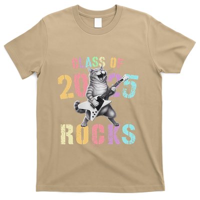 Vintage Cat Class Of 2025 Rocks Graduation Write My T-Shirt