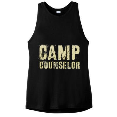 Vintage CAMP COUNSELOR Summer Teacher Instructor Coach Ladies PosiCharge Tri-Blend Wicking Tank