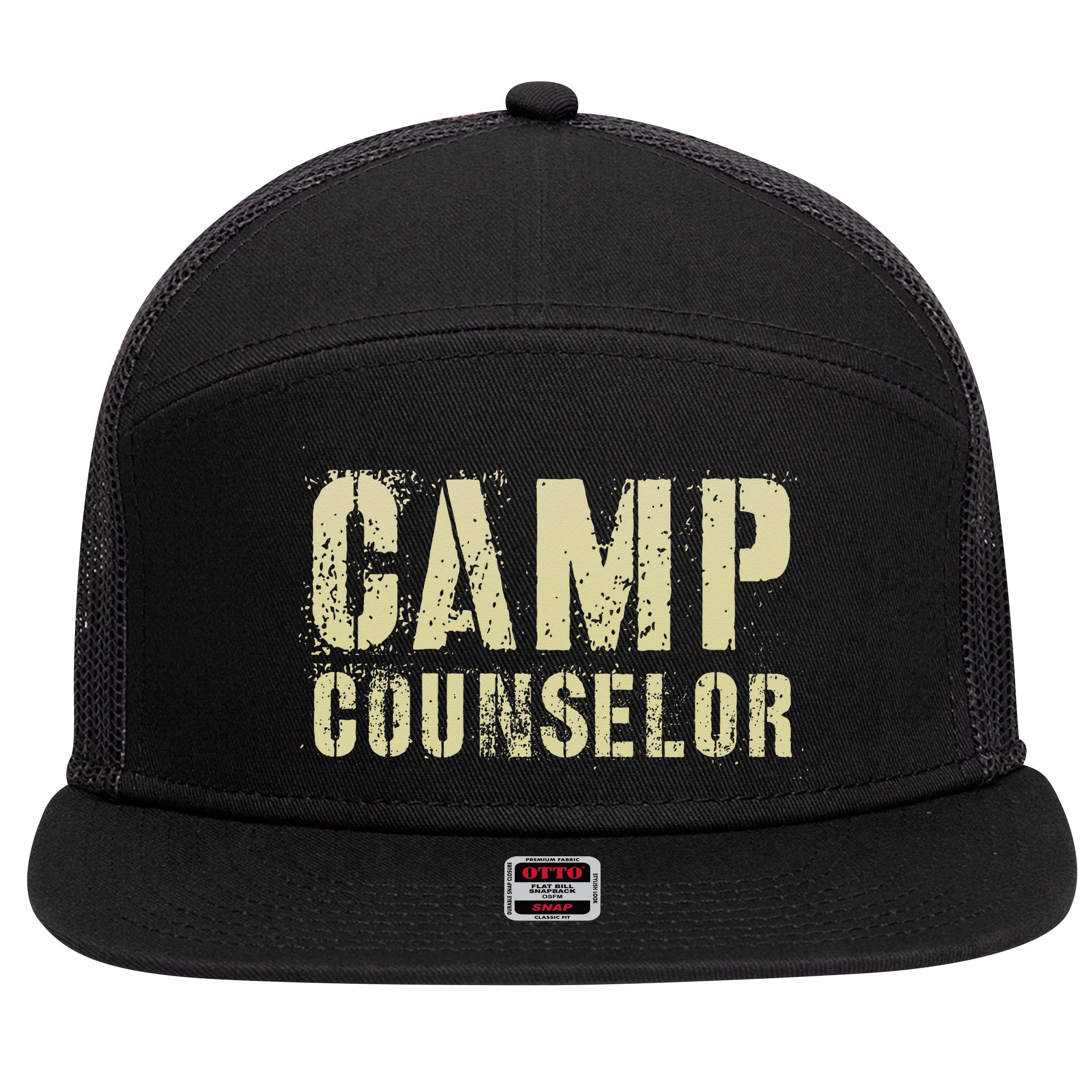 Vintage CAMP COUNSELOR Summer Teacher Instructor Coach 7 Panel Mesh Trucker Snapback Hat