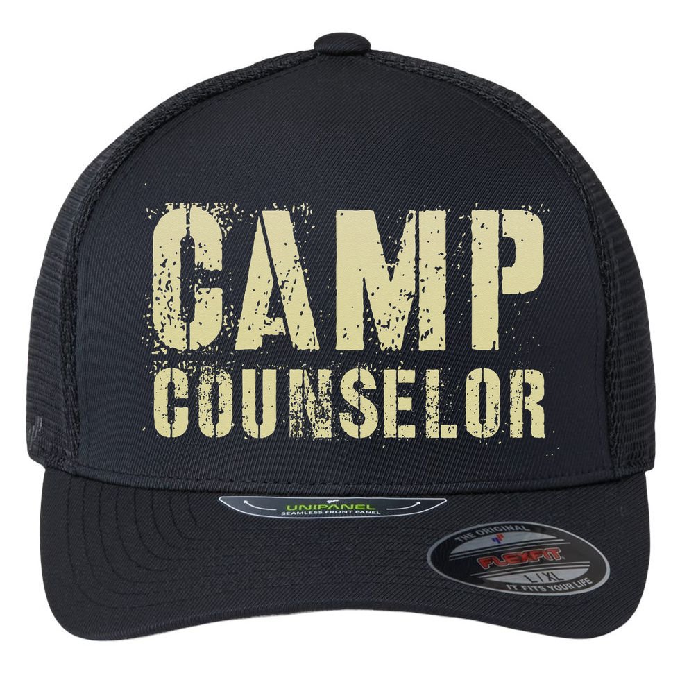 Vintage CAMP COUNSELOR Summer Teacher Instructor Coach Flexfit Unipanel Trucker Cap