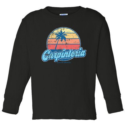 Vintage Carpinteria California Ca Classic 70s Retro Surfer Toddler Long Sleeve Shirt