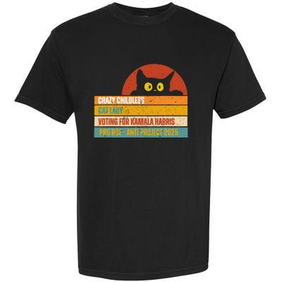 Vintage Childless Cat Ladies For Kamala Harris President 47 Garment-Dyed Heavyweight T-Shirt