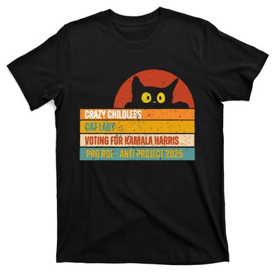 Vintage Childless Cat Ladies For Kamala Harris President 47 T-Shirt