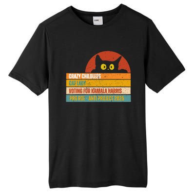 Vintage Childless Cat Ladies For Kamala Harris President 47 Tall Fusion ChromaSoft Performance T-Shirt