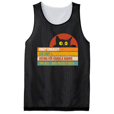 Vintage Childless Cat Ladies For Kamala Harris President 47 Mesh Reversible Basketball Jersey Tank