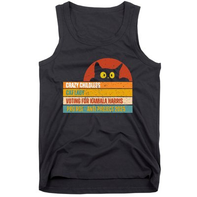 Vintage Childless Cat Ladies For Kamala Harris President 47 Tank Top