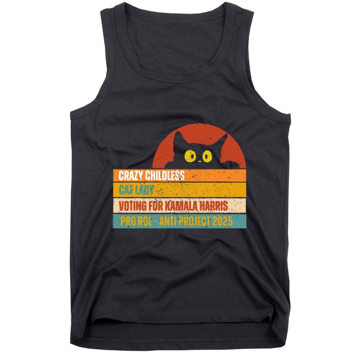 Vintage Childless Cat Ladies For Kamala Harris President 47 Tank Top