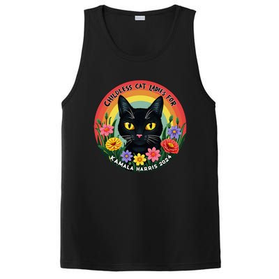 Vintage Childless Cat Ladies For Kamala Harris 2024 PosiCharge Competitor Tank