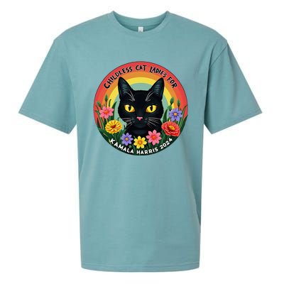 Vintage Childless Cat Ladies For Kamala Harris 2024 Sueded Cloud Jersey T-Shirt