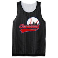 Vintage Cleveland City Downtown Skylines Baseball Fans Lover Mesh Reversible Basketball Jersey Tank