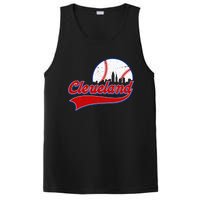 Vintage Cleveland City Downtown Skylines Baseball Fans Lover PosiCharge Competitor Tank