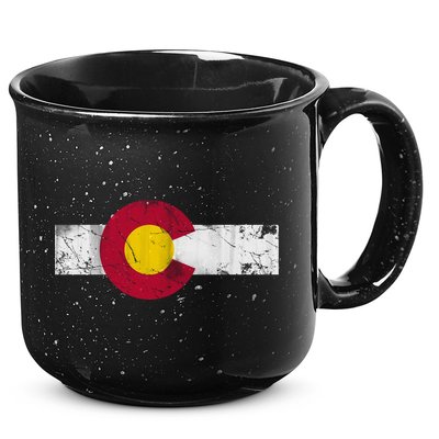 Vintage Colorful Colorado Flag Funny Gift 15oz Campfire Ceramic Mug