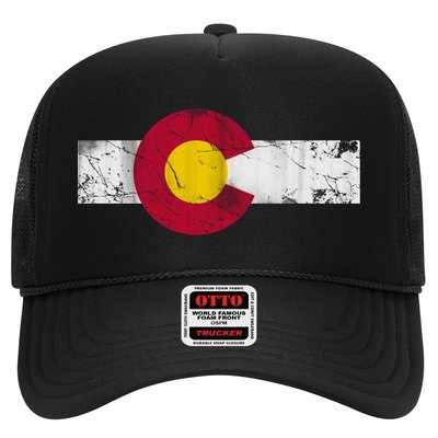 Vintage Colorful Colorado Flag Funny Gift Trucker Hat