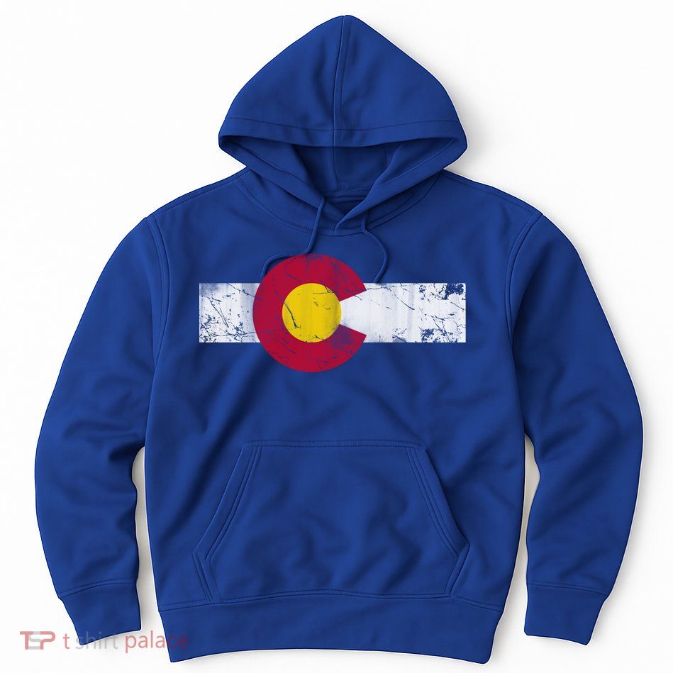 Vintage Colorful Colorado Flag Funny Gift Hoodie
