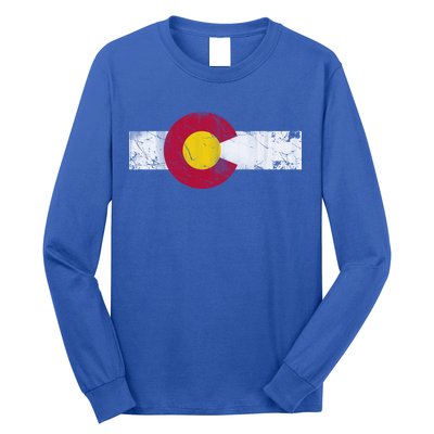 Vintage Colorful Colorado Flag Funny Gift Long Sleeve Shirt