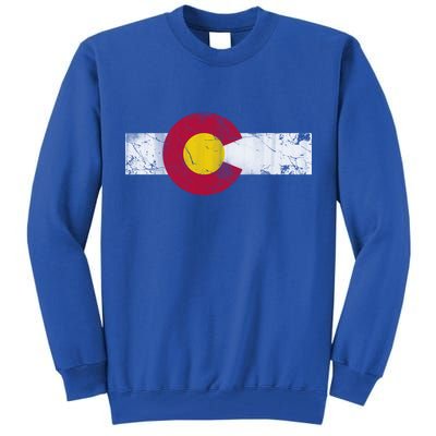 Vintage Colorful Colorado Flag Funny Gift Tall Sweatshirt