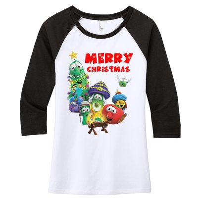 Veggietales Christmas Costume For & Adults Xmas Women's Tri-Blend 3/4-Sleeve Raglan Shirt