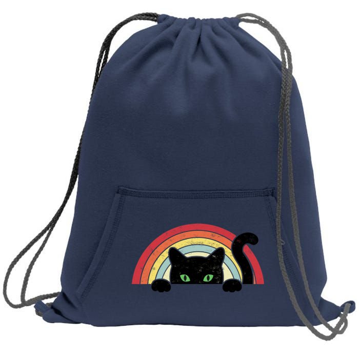 Vintage Cute Cat Teen Girl Cat Lover Sweatshirt Cinch Pack Bag