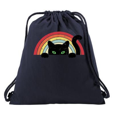 Vintage Cute Cat Teen Girl Cat Lover Drawstring Bag