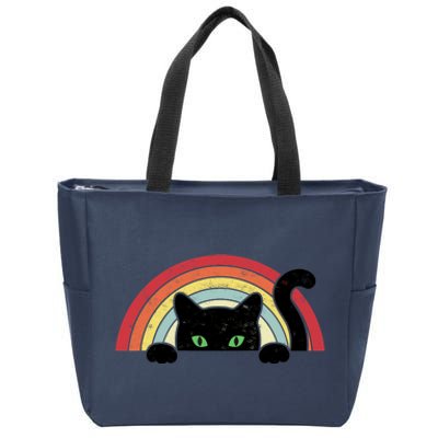 Vintage Cute Cat Teen Girl Cat Lover Zip Tote Bag