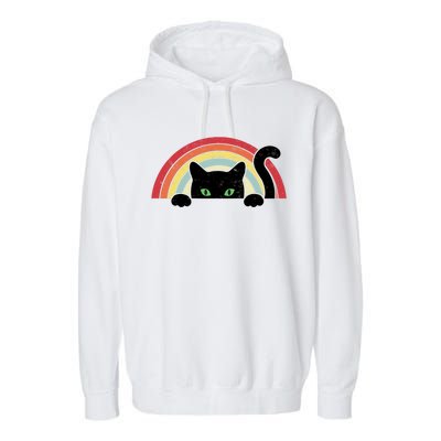 Vintage Cute Cat Teen Girl Cat Lover Garment-Dyed Fleece Hoodie