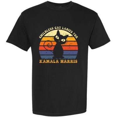 Vintage Childless Cat Ladies For Kamala Harris Retro Cat Garment-Dyed Heavyweight T-Shirt