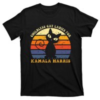 Vintage Childless Cat Ladies For Kamala Harris Retro Cat T-Shirt