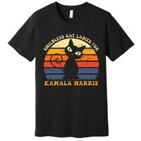 Vintage Childless Cat Ladies For Kamala Harris Retro Cat Premium T-Shirt