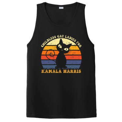 Vintage Childless Cat Ladies For Kamala Harris Retro Cat PosiCharge Competitor Tank